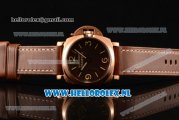Panerai PAM00372R Luminor 1950 3 Days Clone P.3000 Automatic Rose Gold Case with Brown Dial and Brown Leather Strap