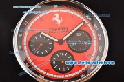 Ferrari Granturismo Quartz Wall Clock Stainless Steel Case with Red Dial