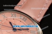 Cartier Ballon Bleu De Medium Swiss ETA 2671 Automatic Steel Case Pink Dial Roman Numeral Markers and Pink Genuine Leather Strap - 1:1 Original