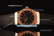 Hublot Class Fusion Swiss ETA 2824 Automatic Rose Gold Case with Black Dial and Black Leather Strap-1:1 Original