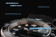 Rolex GMT Master II Asia 2813 Automatic Steel Case Ceramic Bezel with Black Nylon Strap Black Dial White Markers