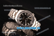 Omega Planet Ocean Clone Omega 8500 Automatic Steel Case/Bracelet with White Stick Markers and Black Dial (EF)