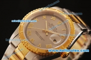 Rolex Datejust Automatic Two Tone with Gold Bezel,Grey Dial and Gold Roman Marking