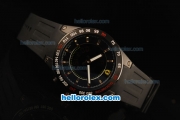 Ferrari Lap Time Chronograph Quartz Movement PVD Case with Black Dial and Black Rubber Strap