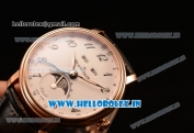 BlancPain Villeret Miyota 9015 Automatic Rose Gold Case with White Dial Arabic and Black Leather Strap (EF)