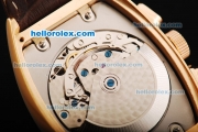 Franck Muller Casablanca Chronograph Swiss Valjoux 7750 Automatic Movement Gold Case with White Dial and Black Arabic Numeral Markers