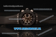 Hublot Big Bang Unico Chrono Swiss Valjoux 7750 Automatic PVD Case with Skeleton Dial and Black Rubber Strap PVD Bezel - 1:1 Original