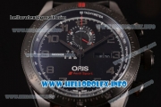 Oris Audi Sport Limited Edition II Chronograph Miyota Quartz PVD Case with Black Dial Arabic Numeral Markers and Black Leather Strap