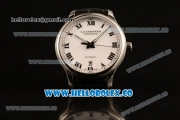 Chopard L.U.C 1937 Miyota 9015 Automatic Steel Case with White Dial and Black Leather Strap (AAAF)