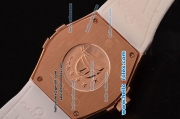 Omega Constellation Swiss ETA Quartz Rose Gold Case with White Dial and White Rubber Strap