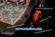 Richard Mille Felipe Massa Flyback Singapore Grand Prix Chrono Swiss Valjoux 7750 Automatic PVD Case with Skeleton Dial and Black Rubber Bracelet