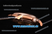 Audemars Piguet Jules Audemars Dual Time Asia ST25 Automatic Rose Gold Case Black Dial Stick Markers and Black Leather Strap