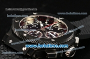 Hublot Big Bang Swiss Valjoux 7750 Automatic Movement PVD Case with Black Dial and Silver Markers-Black Rubber Strap