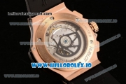 Hublot Big Bang Evolution Chrono Swiss Valjoux 7750 Automatic Rose Gold/PVD Case Black Dial With Stick/Arabic Numeral Markers Black Rubber Strap