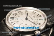 Cartier Ronde Solo Cartier Diamond Bezel Equipment Ronda 763 1:1 Clone White Dial With Black Leather