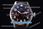 IWC Big Pilots Saint Exupery Limited Edition Swiss Valjoux 7750 Automatic Steel Case with Brown Dial Arabic Number Markers and Brown Leather Strap (ZF)