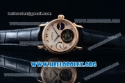 Patek Philippe Grand Complication Swiss Tourbillon Manual Winding Rose Gold Case with Rose Gold Dial Roman Numeral Markers and Black Leather Strap