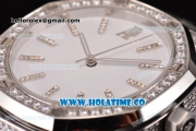 Audemars Piguet Royal Oak 41 Asia 2813 Automatic Diamonds/Steel Case with White Dial Diamonds Bezel and Stick Markers (EF)