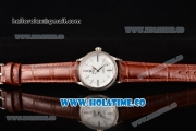 Rolex Cellini Time Asia 2813 Automatic Steel Case with White Dial Brown Leather Strap and Stick/Roman Numeral Markers