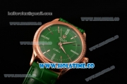 Rolex Cellini Time Asia 2813 Automatic Rose Gold Case with Green Dial and Stick/Roman Numeral Markers