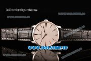 Vacheron Constantin Patrimony Miyota 9015 Automatic Steel Case with White Dial Black Leather Strap and Silver Stick Markers