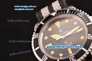 Rolex Submariner Vintage Swiss ETA 2836 Automatic Steel Case with Black Dial and Yellow Markers