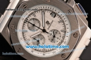 Audemars Piguet Royal Oak Offshore Chronograph Miyota OS10 Quartz Steel Case with White Dial and Stick Markers