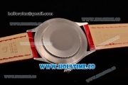 Rolex Cellini Time Asia 2813 Automatic Steel Case with Silver Stick Markers and Black/Red Dial
