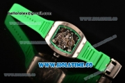Richard Mille RM 038 Asia Automatic Steel Case with Skeleton Dial and Green Inner Bezel
