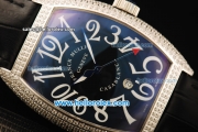 Franck Muller Casablanca Automatic Movement Steel Case with Black Dial and Black Leather Strap