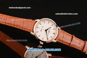 Ulysse Nardin Classico Miyota OS2035 Quartz Rose Gold Case with Stick Markers White Dial and Orange Leather Strap