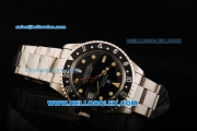 Rolex GMT-Master Ref 1675 Vintage Edition Automatic Movement Steel Case with Black Dial/Bezel and Yellow Marker-SS Strap