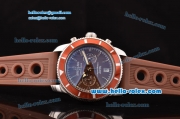 Breitling Superocean Heritage Chronograph Miyota Quartz Steel Case with Brown Dial and Brown Rubber Strap