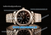 Rolex Datejust 37mm Swiss ETA 2836 Automatic Steel Case with Jubilee Steel Bezel Black Dial Stick Steel Bracelet