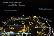 Rolex Sea-Dweller Bamford Asia 2813 Automatic PVD Case with PVD Strap Black Dial Yellow Markers