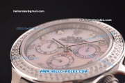 Rolex Daytona Swiss Valjoux 7750 Automatic Steel Case/Strap with Diamond Bezel and White MOP Dial