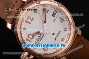 U-Boat Chimera Automatic Asia ST25 Automatic Rose Gold Case White Dial Brown Leather Strap and Arabic Number Markers