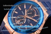 IWC Ingenieur Asia ST Automatic Rose Gold Case with Blue Rubber Bracelet Blue Dial and Stick Markers