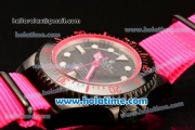 Rolex Sea-Dweller Deepsea Asia 2813 Automatic PVD Case with Hot Pink Nylon Strap and White Markers