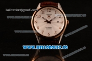 Tag Heuer Carrera Calibre 5 wiss ETA 2824 Automatic Steel Case with White Dial and Brown Leather Strap