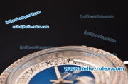 Rolex Day-Date Oyster Perpetual Automatic Full Diamond Bezel with Blue and Diamond Dial,Roman Marking-Big Calendar