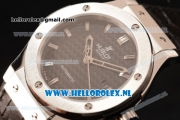 Hublot Classic Fusion 9015 Auto Steel Case with Black Dial and Black Leather Strap Stick Markers