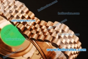 Rolex Datejust Swiss ETA 2836 Automatic Full Rose Gold with Diamond Bezel and White MOP Dial-Silver Roman Markers