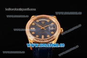 Rolex Day-Date Asia Automatic Yellow Gold Case with Diamonds Markers Blue Dial - Diamonds Bezel (BP)