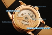 Jaeger-LeCoultre Duometre Tourbillon Automatic Movement Rose Gold Case with Black Dial and Black Leather Strap