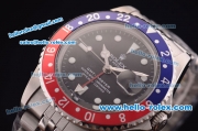 Rolex GMT Master Vintage Asia 2813 Automatic Full Steel with Blue/Red Bezel and Black Dial-White Markers