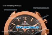 Omega Speedmaster '57 Co-Axial Chronograph Miyota Quartz Rose Gold Case with White Stick Markers and Black Dial