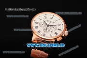 Ulysse Nardin Marine Chrono Asia Automatic Rose Gold Case with Roman Numeral Markers and White Dial