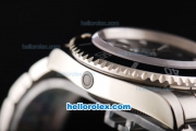 Rolex Sea-Dweller Swiss ETA 2836 Automatic Movement Full Steel with White Markers and Black Dial-Black Bezel