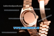 Rolex Datejust Swiss ETA 2671 Automatic Rose Gold Case with Purple Dial Diamonds Markers and Rose Gold Bracelet (BP)